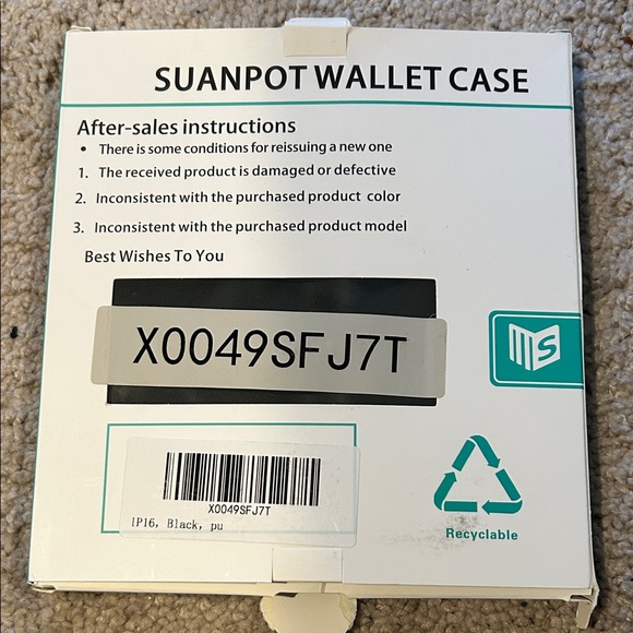 Black Wallet Case for iPhone 16 - Picture 4 of 4